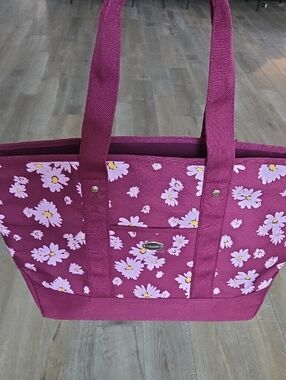 New Never Used COACH tote Bag Daisy-Print Magenta Pink Canvas Tote Bag 19 x 12